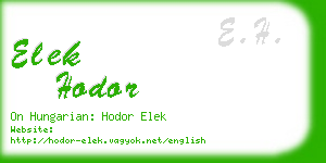 elek hodor business card